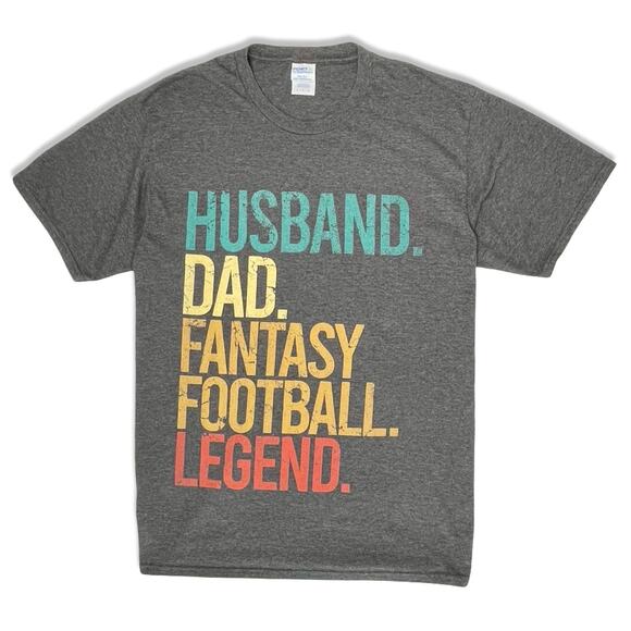 Fantasy Football Legend Tee Men’s L Gray Funny Dad Graphic T-Shirt - Picture 1 of 7